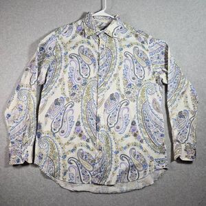 Etro button up shirt long sleeve floral paisley career whimsical women 44 Medium